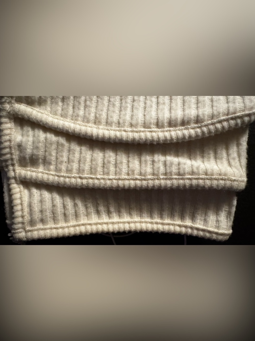 Joah Brown size S/M Triangle Cropped Tank Top Cami Cream Sexy Soft Ivory Ribbed - Picture 7 of 8